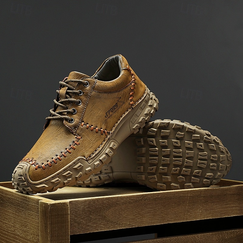 Men's Rugged Outdoor Hiking Shoes – Durable Anti-Slip Sole with Hand-Stitched Details for Trekking, Camping & Casual Wear4