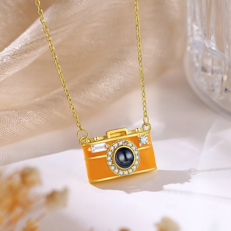Personalized Photo Projection Necklace  Birthstone Necklace Custom Gift, Camera Projection Necklace with Custom Photo, Perfect Mother's Day, Valentine's, Christmas, Anniversary, Birthday Gift for Mom Wife Girlfriend3