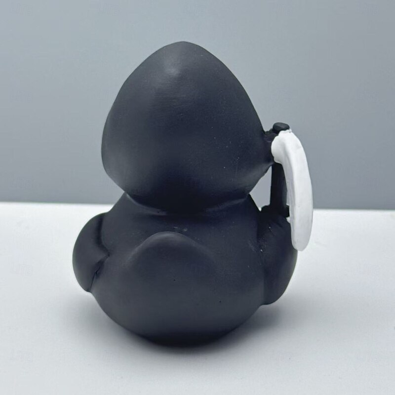 Halloween Death Scythe Duck Resin Figurine, Grim Reaper Duck Statue with Dragon Details, Gothic Fantasy Duck Ornament for Spooky Home or Party Decor4