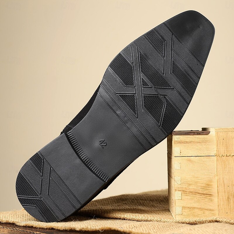 Men's Beige Lace-Up Ankle Boots with Round Toe and Classic Stitching, Vintage Business-Casual Footwear for Office, Urban Walking and Smart Daily Outfits4