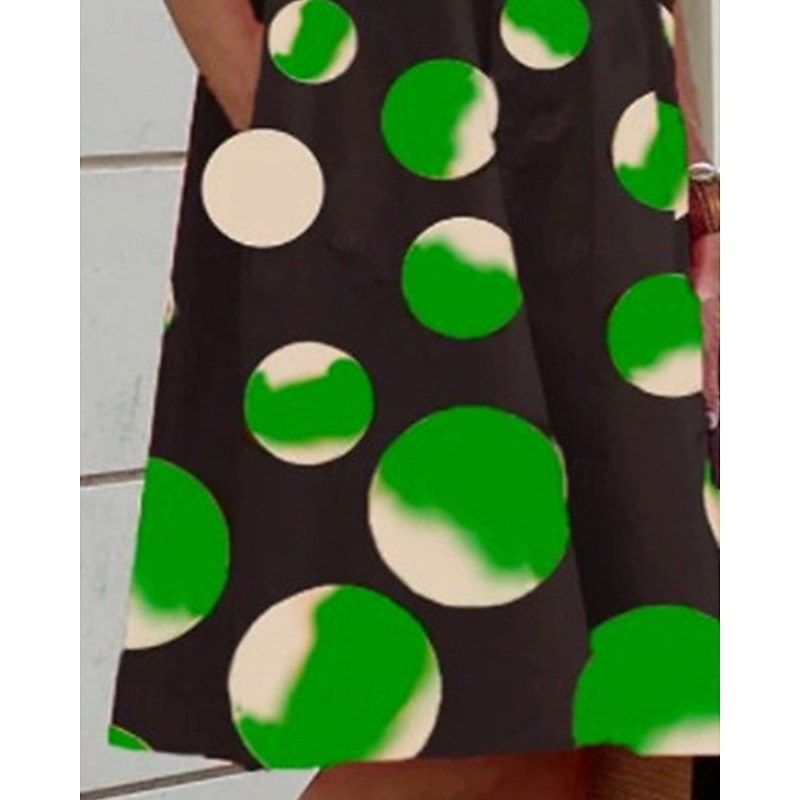 Women's Midi Dress Shirt Dress Casual Dress Fashion Modern Daily Beach Weekend Regular Fit Dot Long Sleeve Shirt Collar Green Spring Fall3