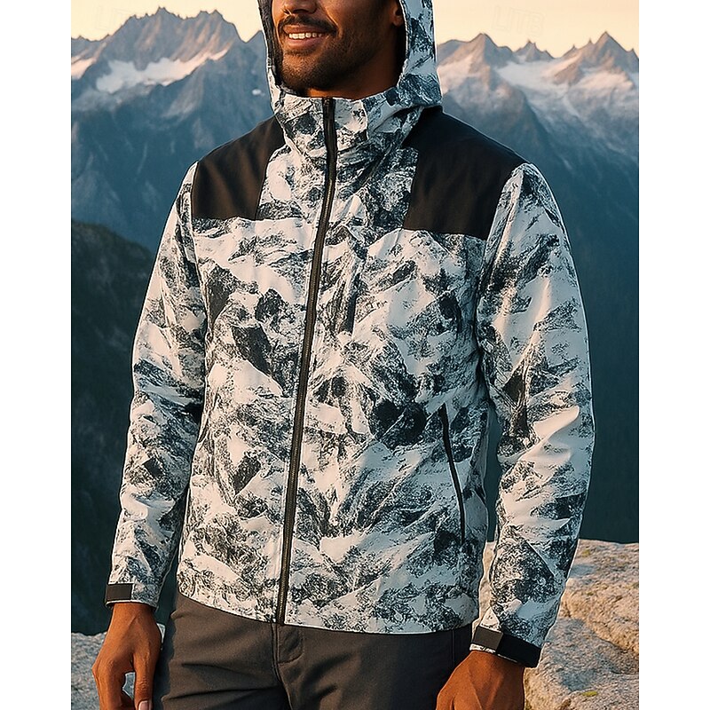 Men's Outdoor Jacket Softshell Jacket Hiking Jacket Outdoor Waterproof Windproof Hiking Outfits Hiking Clothes Spring Autumn / Fall Top Camping / Hiking / Caving Running Black White Green