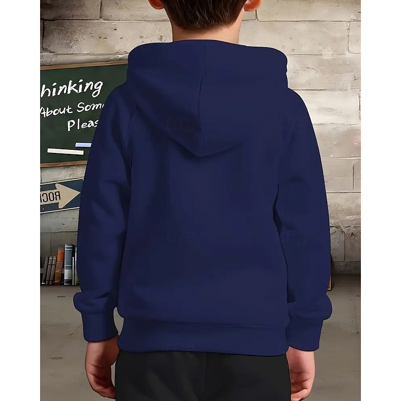 Boys' Casual Hoodie with TUNG TUNG TUNG SAUR Funny Abstract Print Long Sleeve Spring Fall Fashion Streetwear Kids 4-12 Years Hooded Outdoor Casual Daily Regular Fit2