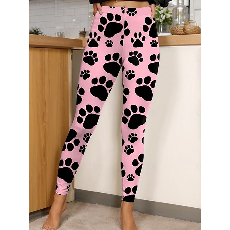 Women's Leggings Fashion Casual Ankle-Length High Waist Graphic Animal Printing Soft Breathable Stretchy Vacation Casual Daily Black Yellow Pink Blue Spring Slim Fit4