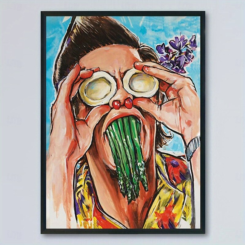 'Do I Have Something In My Teeth' Canvas Art Print - Frameless Vintage/Modern Wall Decor for Living Room Bedroom Home Office2