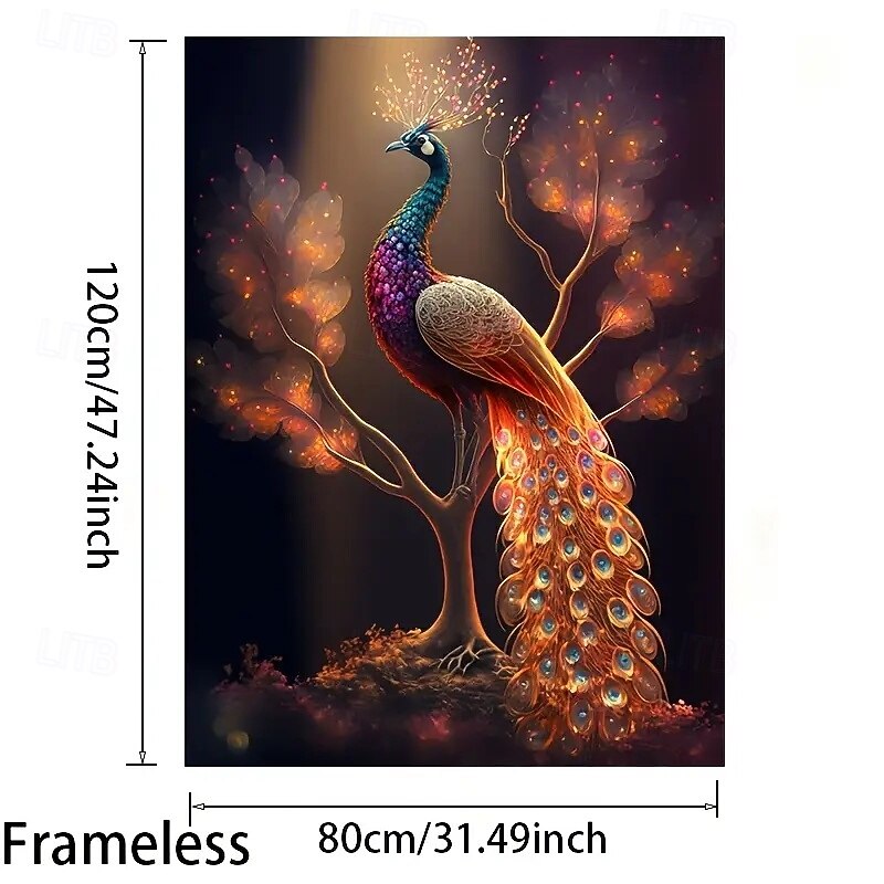 1 Frameless Modern Beautiful Peacock Glowing Canvas Poster For Bedroom And Living Room Decoration2