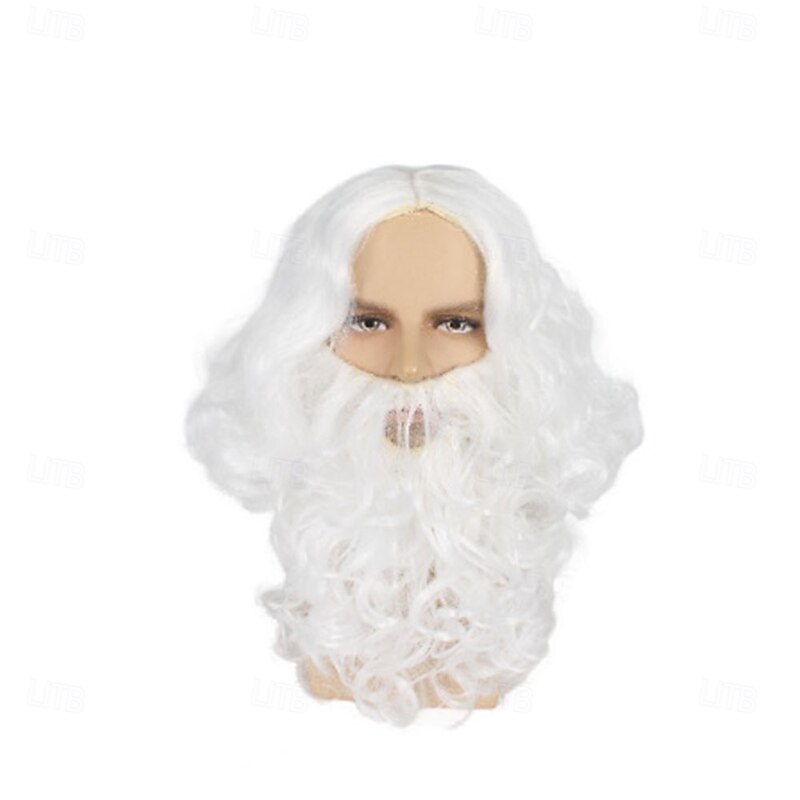 Teal Ocean King Wig and Beard Set – Synthetic Hair, Perfect for Halloween, Cosplay & Themed Parties4