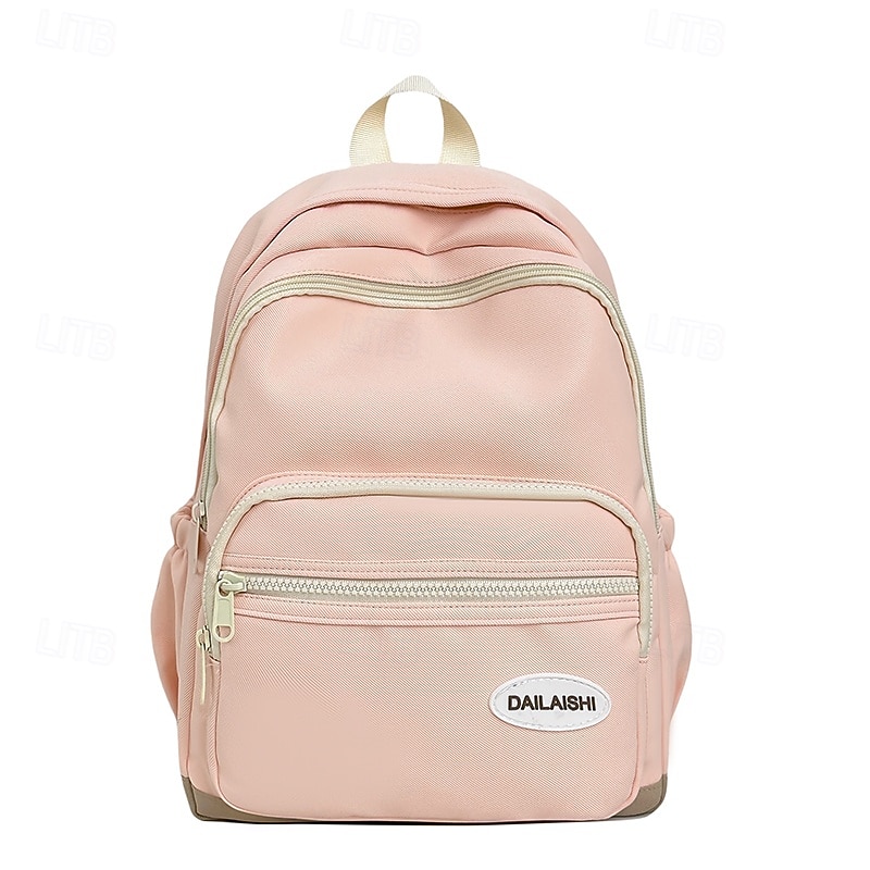 Girls' Pink Backpack for School & Daily Use – Lightweight Bookbag with Front Zipper Pocket for Teen Students & College2