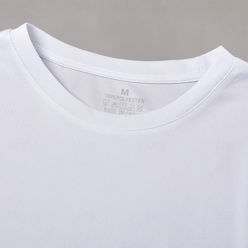 Men's Sport T Shirt Quick Dry  Tee Crew Neck Summer Solid Color Plain Short Sleeves Sports & Outdoors Casual Basic Fitness Casual Daily Dark Grey White Black Top Tee for Men4