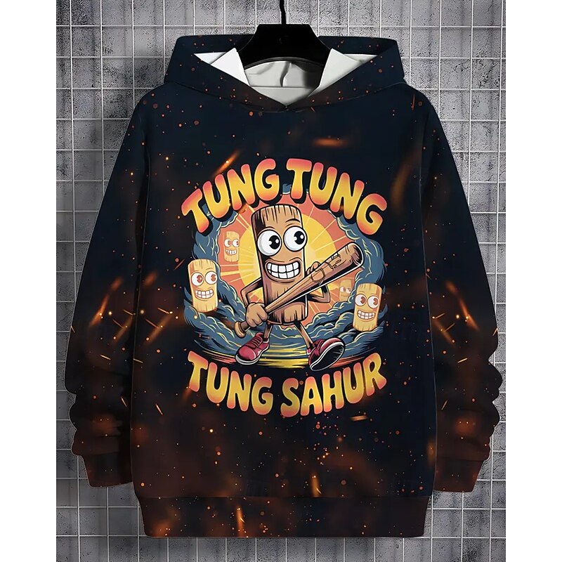 Boys' 3D Graphic Hoodie Long Sleeve Spring Fall Fashion Streetwear Kids 4-12 Years Hooded Outdoor Casual Daily Regular Fit3