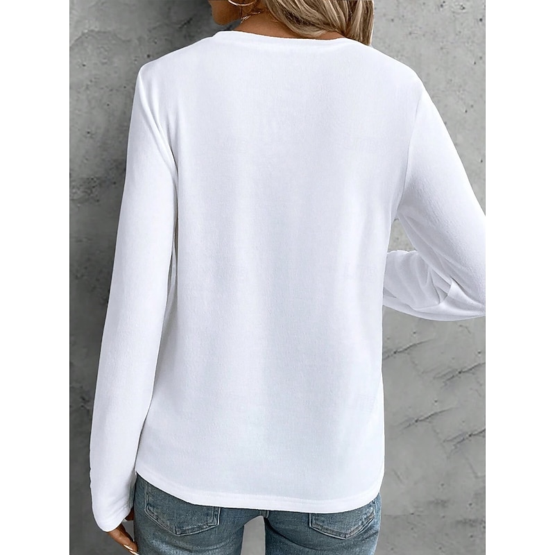 Women's T shirt Crew Neck Long Sleeve Tunic Graphic Butterfly Vintage Casual  Regular Tops Daily Print Red Blue Rainbow Spring Fall2