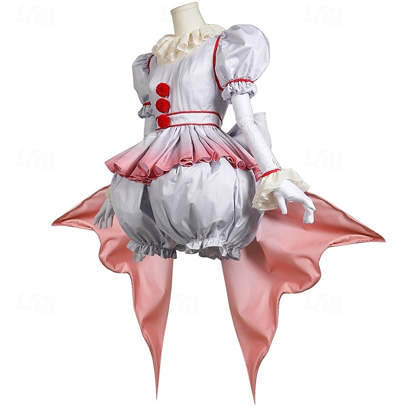 Clown Pennywise Halloween Costume It Horror Scary Costume Adults' Women's Halloween Carnival Performance Party Easy Halloween Costumes Dress Up4