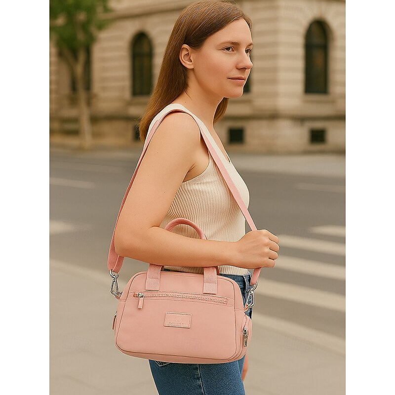 Women's Water-Repellent Nylon Shoulder Bag – Lightweight Casual Tote with Multiple Pockets, Stylish Crossbody Handbag for Travel, Work and Daily Use2