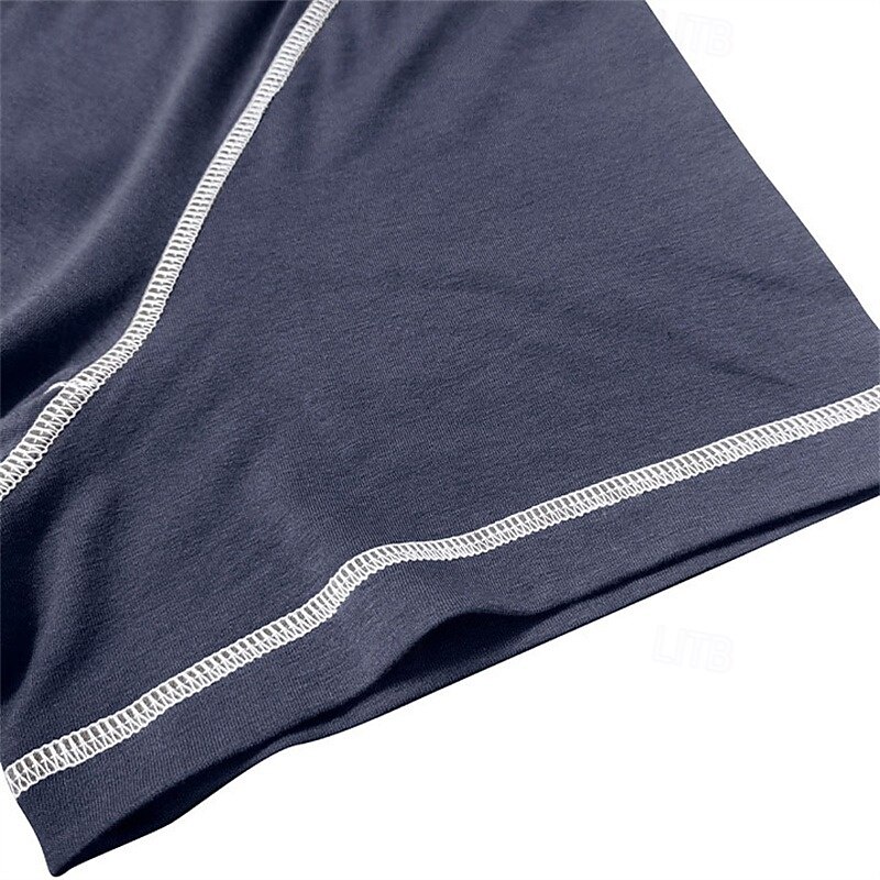 Men's T Shirt Henley Shirt Tee Short Sleeve Shirt Short Sleeve Crewneck Henley Summer Spring &  Fall Plain Fashion Designer Basic Plain Vacation Street Casual Black Dark Navy khaki Top Tee for Men3