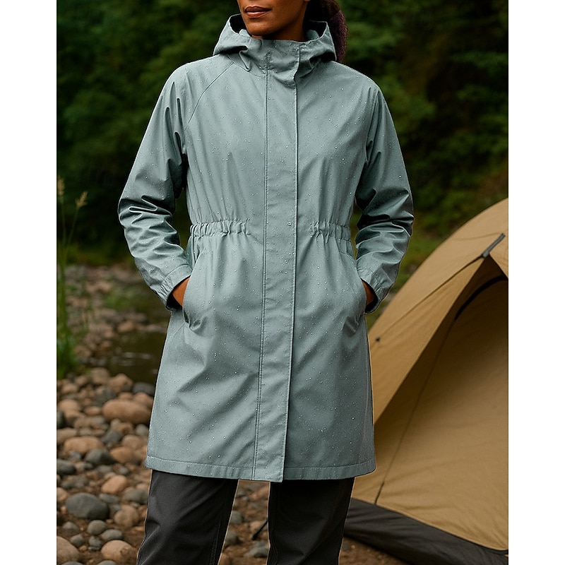Women's Hiking Jacket rain coat Outdoor Waterproof Hiking Outfits Hiking Clothes Spring Autumn / Fall Top Camping / Hiking / Caving Running Solid Color Blue3