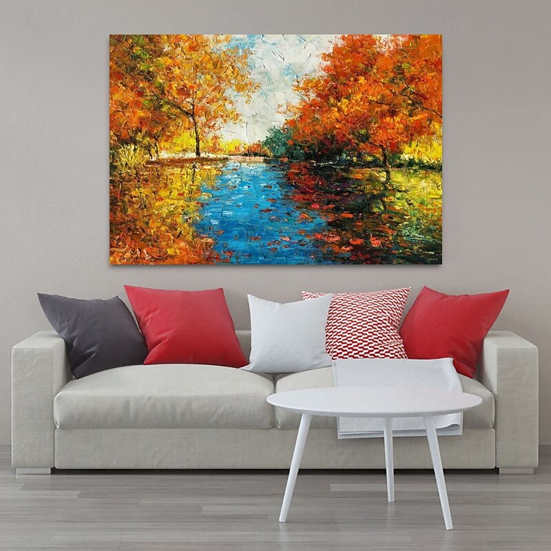 Handmade Oil Painting Canvas Wall Art Decoration European Style Landscape Pastoral Autumn Scenery Thick Art for Home Decor Rolled Frameless Unstretched Painting2