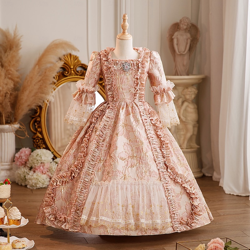 Steampunk Princess Fancy Maxi Party Costume Accessories Bell Sleeve Ballet Dancer Belle Bow Retro Ball Gown Point Fancy Dress Girls' Royal Christmas Halloween Carnival Masquerade Wedding Party