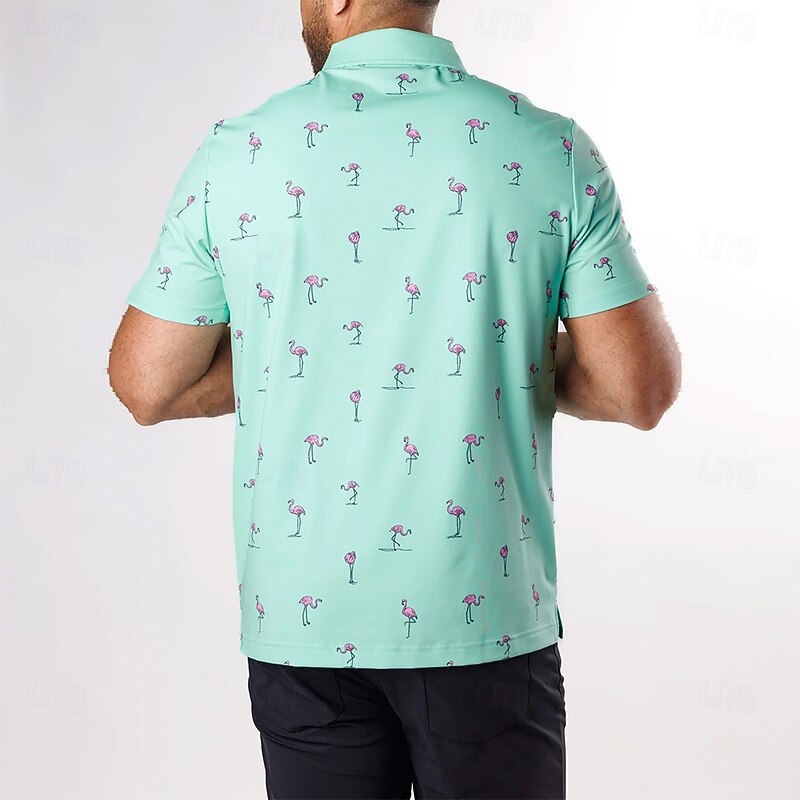 Men's Animal Golf Polo Sports Polo Shirts Short Sleeve Polo Shirts Collared Shirts Sportswear Casual Outdoor Sports Daily Wear 3D Print Buttons Summer Green3