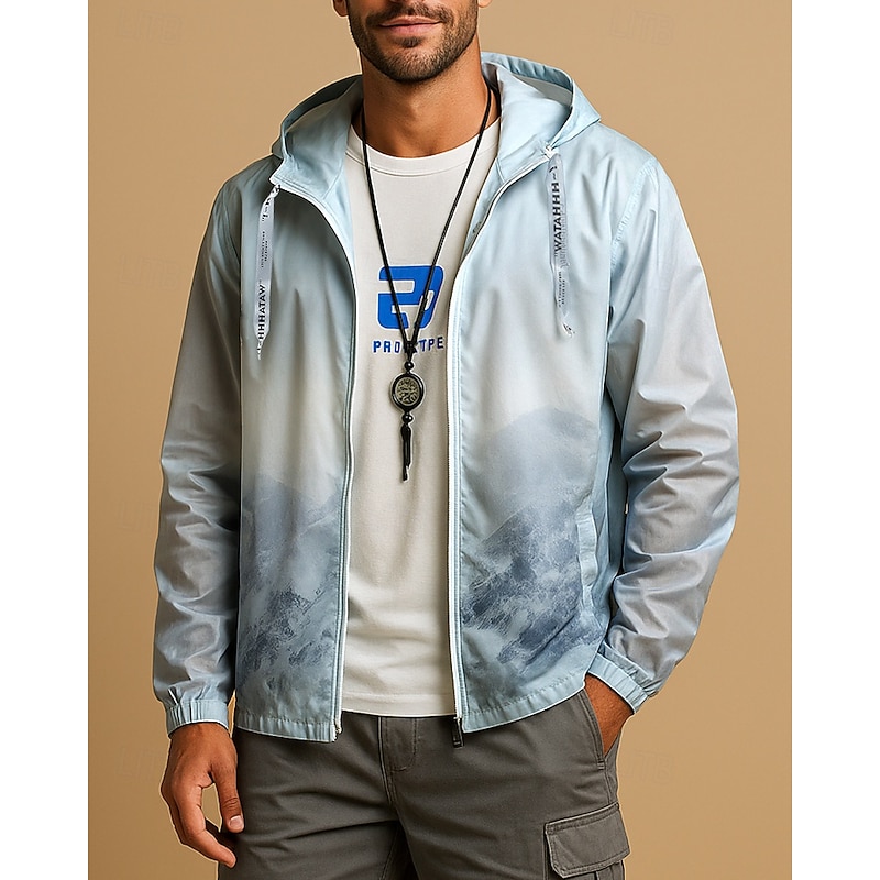 Men's Windbreaker Softshell Jacket Hiking Jacket Outdoor Sun Protection Quick Dry Lightweight Breathable Hiking Outfits Hiking Clothes Summer Spring Jacket Climbing Camping / Hiking / Caving Running