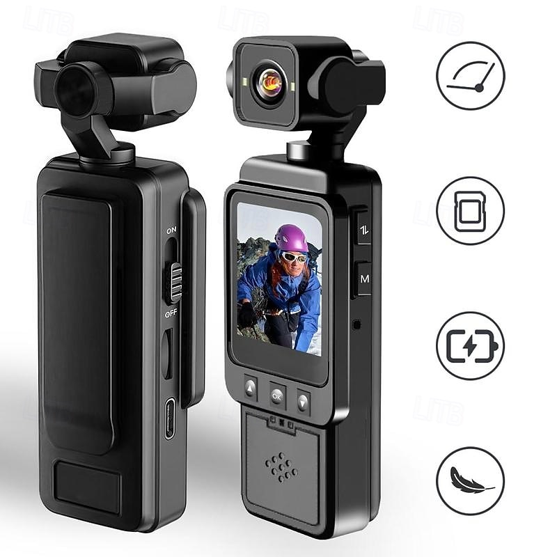 1080P Portable Video Recorder with 1.54 Screen WIFI 360 rotatable lens Night Vision Video & Photo Recording Built-in Fill Light Ideal for Sports & Security Surveillance