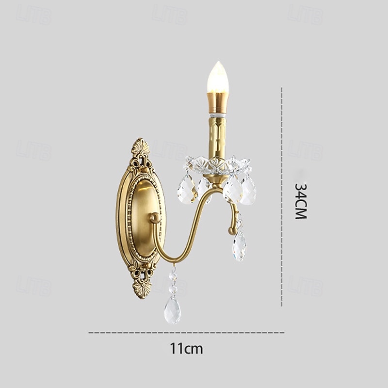 Wall Sconces Cnadle Style Gold 1 Light Wall Sconce, Modern Wall Light Fixtures, Farmhouse Wall Sconces with Clear Glass Shade, Wall Lights for Living Room, Bedroom, Stair, Bathroom, Hallway 110-240V3