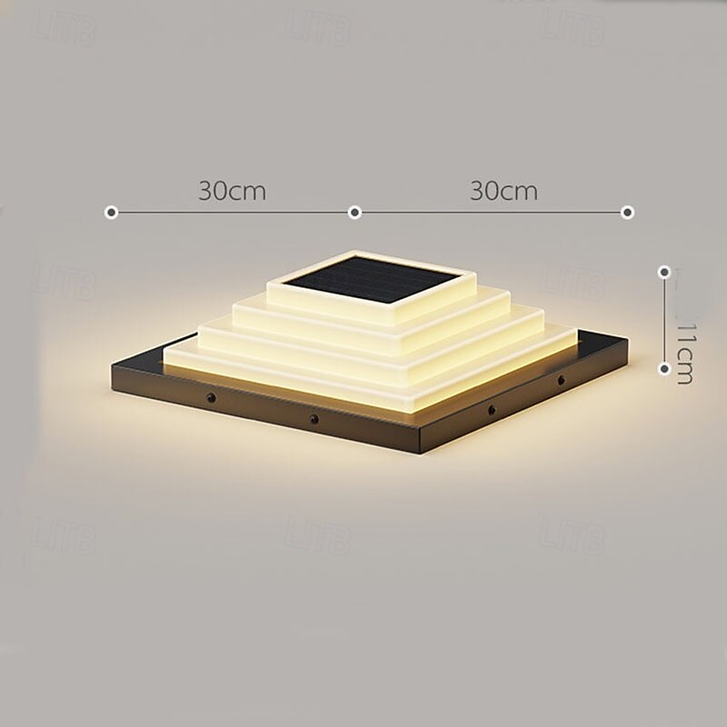 Outdoor Solor Post Light IP65 Waterproof Lamp Post Light Fixture Black Aluminum 60cm Exterior Post Lamp for Driveway Backyard Patio Garden2