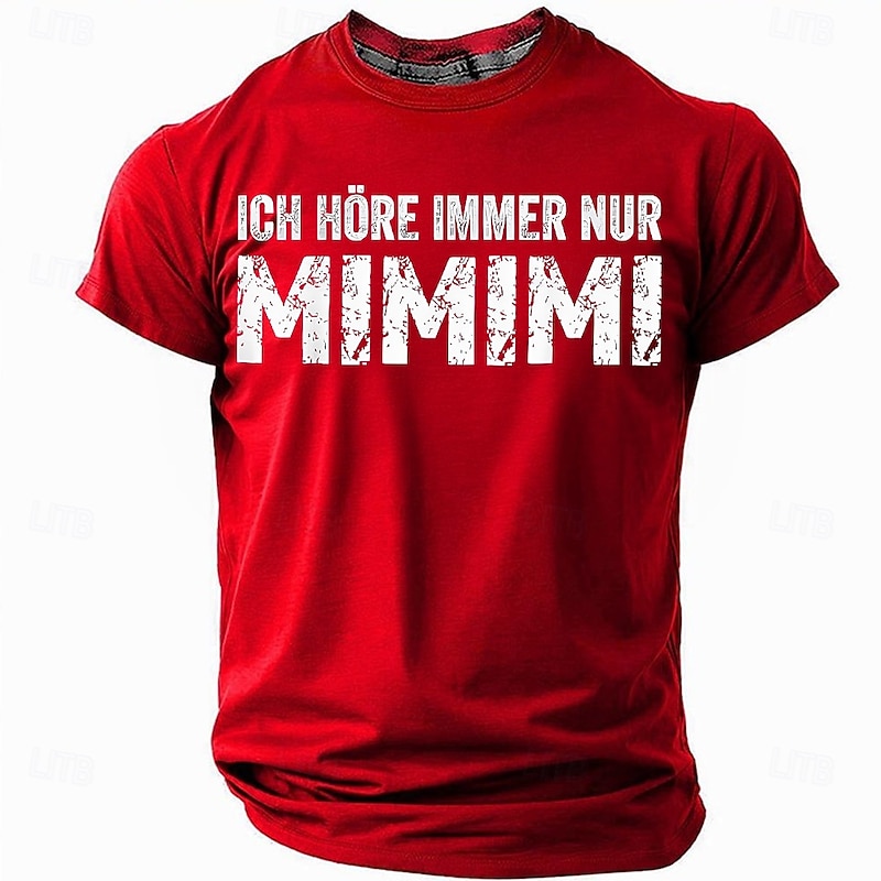 Men's Graphic T-Shirt: Funny 'Ich Höre Immer Nur Mimimi' German Saying, Short Sleeve Lifestyle Humor Tee