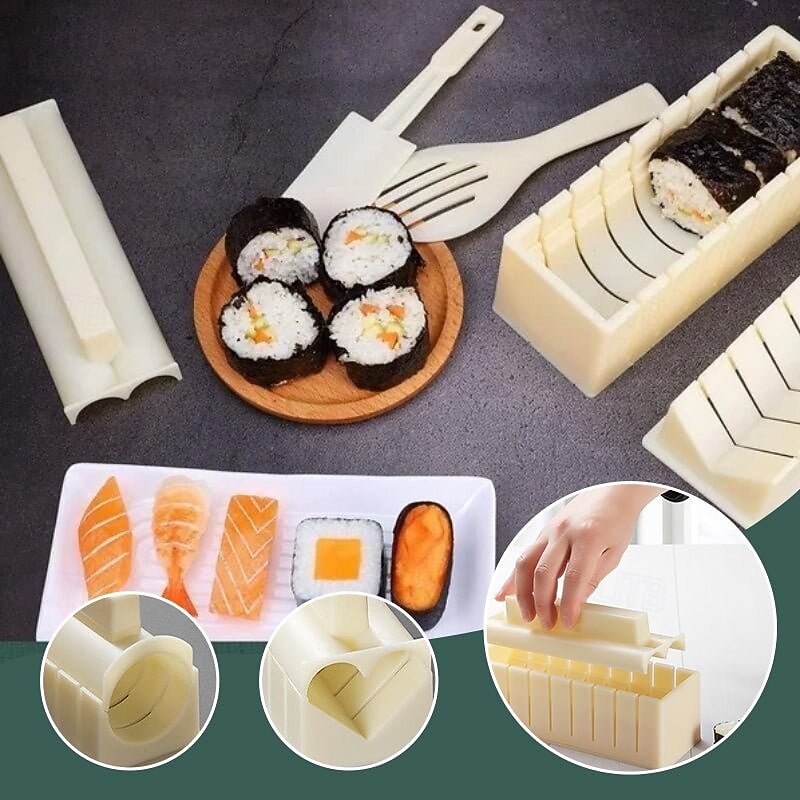 Sushi Mold Three Piece Set Rice Roll Maker Kitchen Tool for Making Seaweed Sushi Rice Balls and Kimbap Easy to Use for Home Cooking2