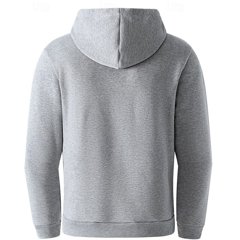 Men's Hoodie Quarter Zip Hoodie Black Army Green Navy Blue Khaki Light Grey Hooded Plain Pocket Quarter Zip Sports & Outdoor Daily Holiday Polyester Streetwear Basic Casual Spring Fall Clothing2