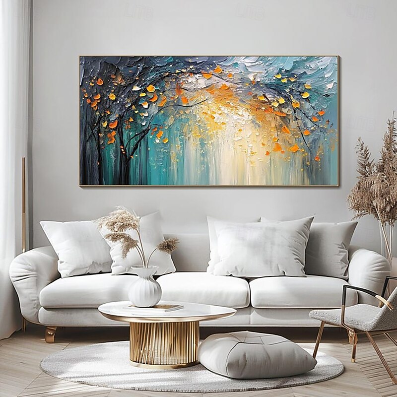 Handmade Oil Painting Canvas Wall Art Decoration Modern Abstract Forest Landscape for Living Room Home Decor Stretched Frame Hanging Painting/Rolled Canvas (No Frame)4