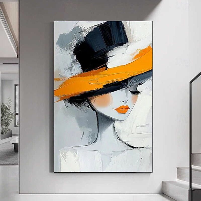 Girl oil painting Hand painted Women Abstract Canvas Art oil Painting girl oil painting for Living Room Bedroom Home Decor Wall Art textured girl firgure painting