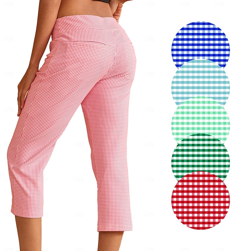 Women's Golf Pants Capri Yan pink Black Red Pants / Trousers Ladies Golf Attire Clothes Outfits Wear Apparel