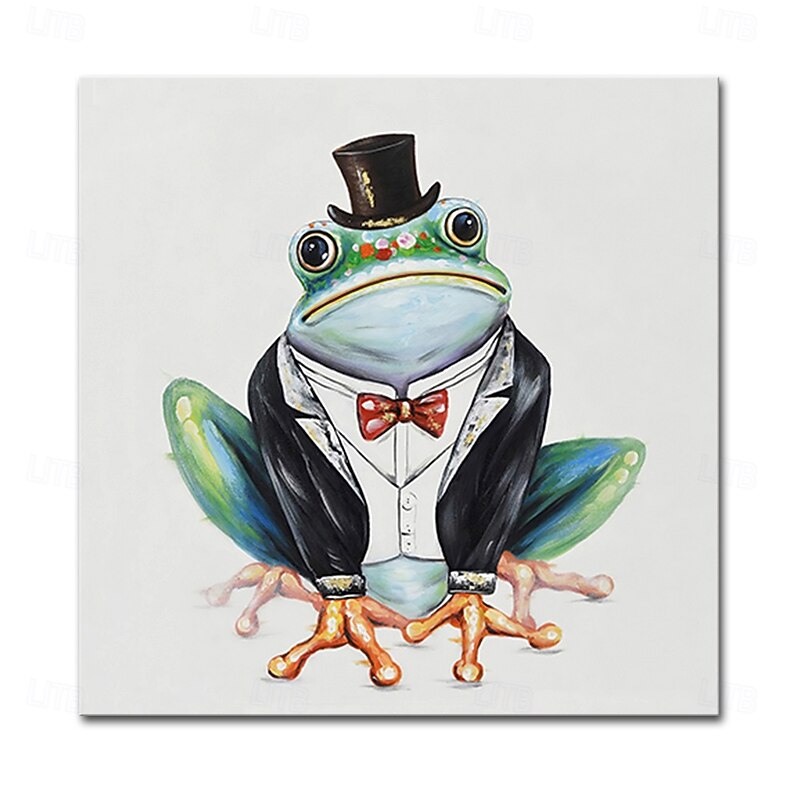 Mintura Handmade Frog Oil Paintings On Canvas Wall Art Decoration Modern Abstract Cartoon Picture For Home Decor Rolled Frameless Unstretched Painting4