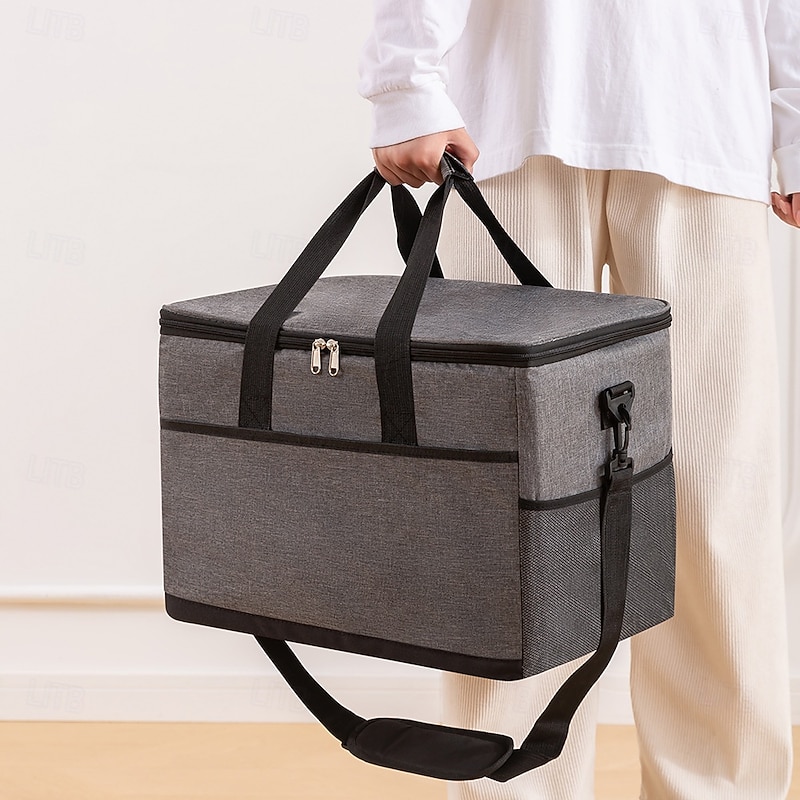 Lunch Bag for Women and Men for Back to School Office Picnic Hiking Beach 35 Liter Waterproof Oxford Cloth Insulated Cooler Bag Outdoor Camping Delivery Lunch Box Tote2