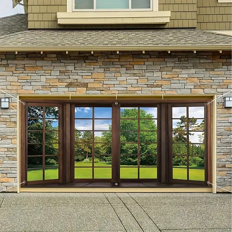 Outdoor Garage Door Cover Fall Autunm Scenery  Banner Large Tapestry Backdrop Decoration for Holiday Outdoor Garage Door Home Wall Decorations3