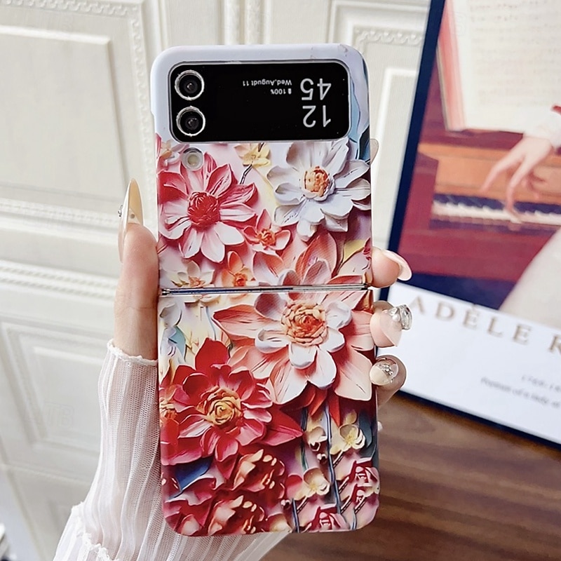 Phone Case For Samsung Galaxy Z Fold 7 Z Flip 7 Z Flip 6 Z Flip 5 Z Flip 4 Back Cover Shockproof Flower Floral4