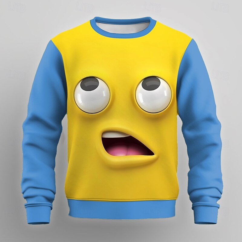 Men's Cartoon 3D Sweatshirt Sweatshirt Long Sleeve Sweatshirt Crew Neck Exaggerated Casual 3D Print Party Streetwear All Seasons2