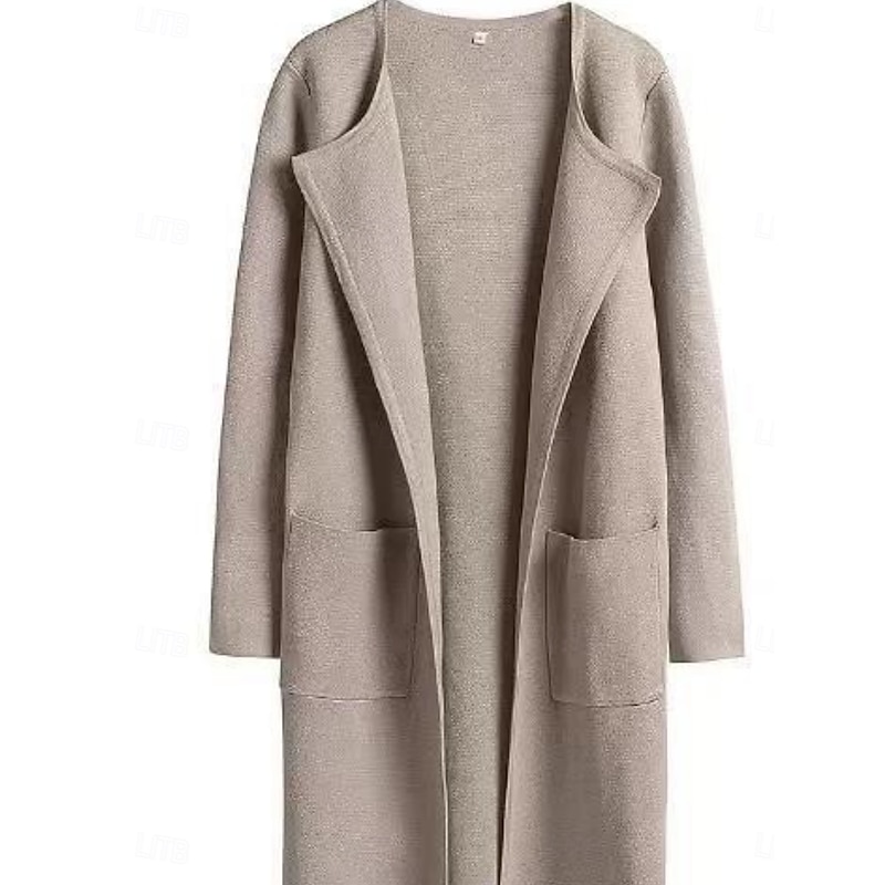 Women's Trench Coat Comfortable Breathable Pocket Fashion Daily OL Style Plain Outdoor Vacation Casual Single Breasted Long Lapel Regular Fit Long Sleeve Outerwear Brown Green Dark Grey Spring Fall2