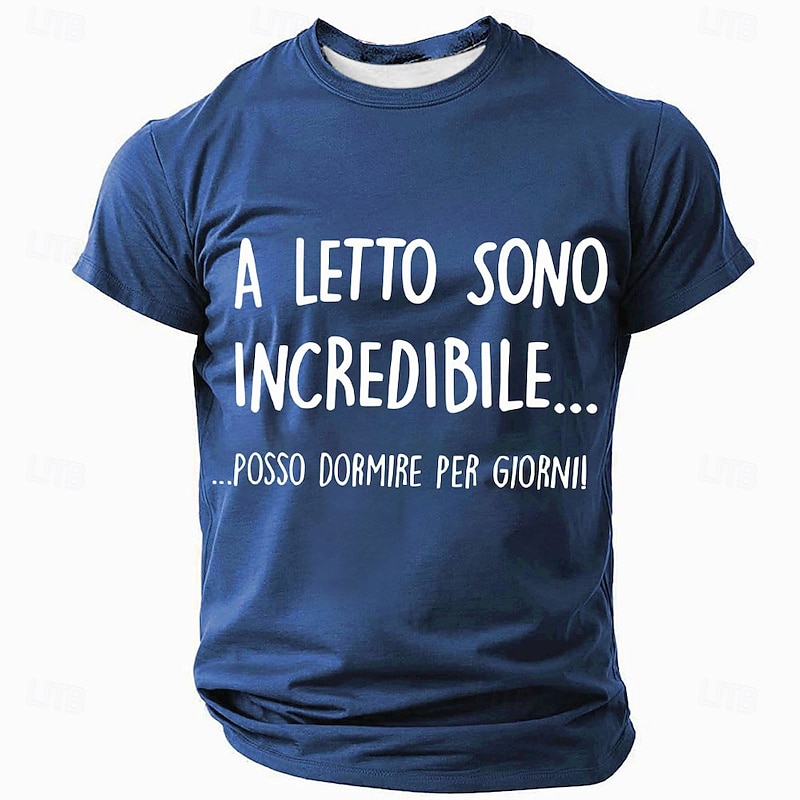 Men's Funny Graphic T-Shirt: 'In Bed I'm Incredible, I Can Sleep for Days!' - Lifestyle Humor Short Sleeve Tee4