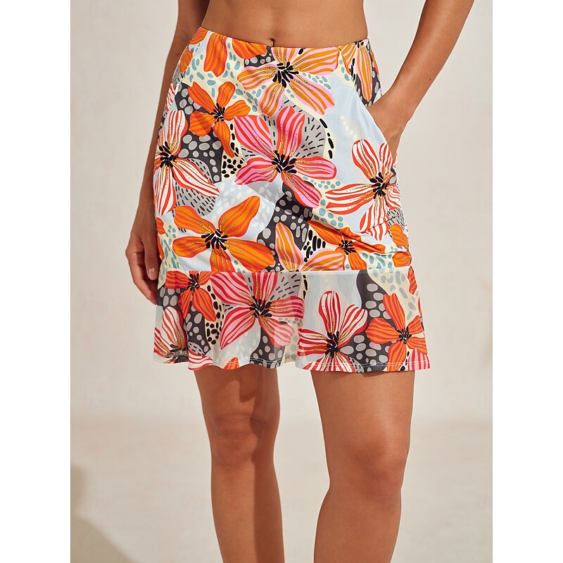 Women's Golf Skirts Yellow+Blue Silver Orange Skirt Ladies Golf Attire Clothes Outfits Wear Apparel