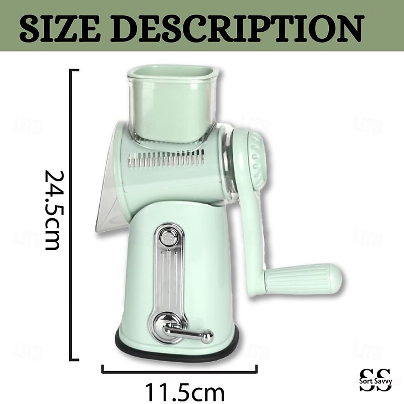 5 in 1 Rotary Cheese Grater with Handle, Rotary Grater, Vegetable Slicer, Carrot Grater, Nut Grinder and Chocolate Shaver3