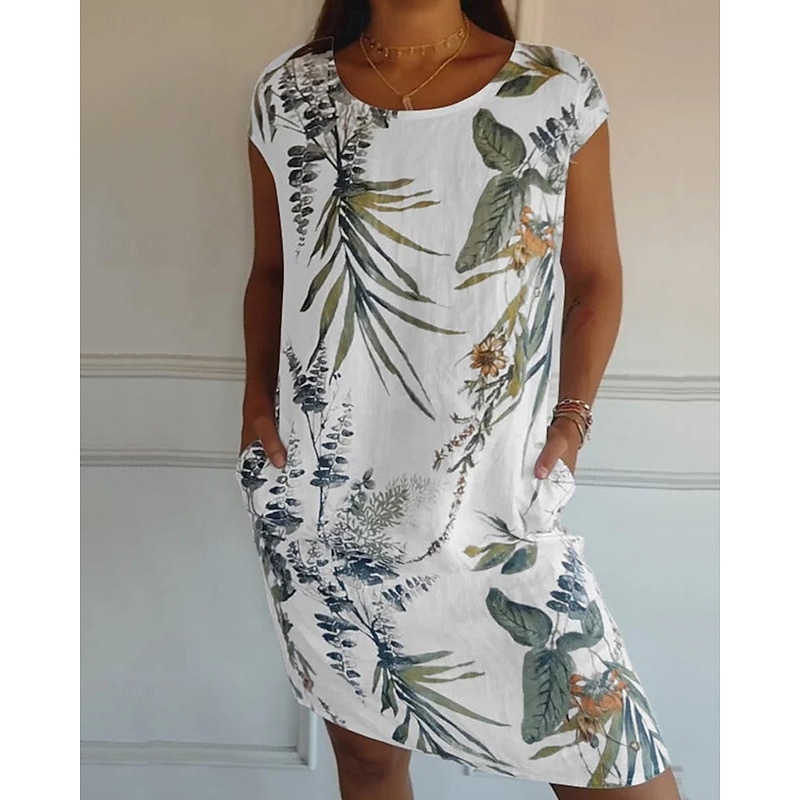 Women's Mini Dress Casual Dress Summer Dress Fashion Modern Daily Beach Weekend Regular Fit Flower Sleeveless Crew Neck White Yellow Red Blue Fall2