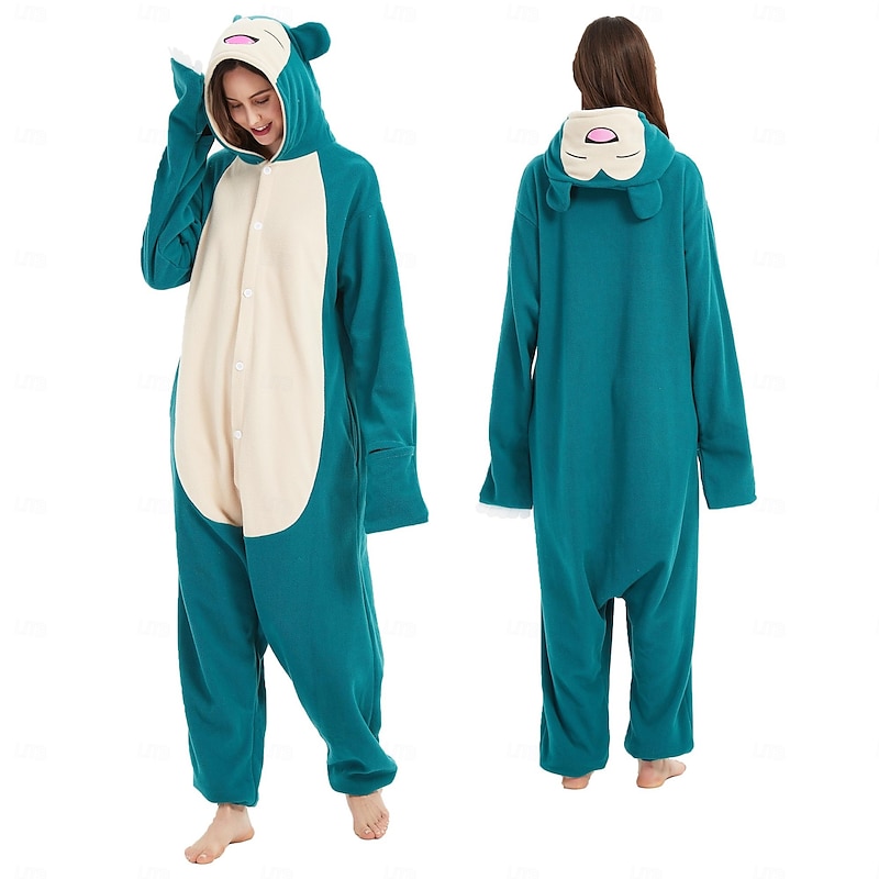 Adults' Animal Nightwear Onesie Costume Carnival Costume Cartoon Snorlax Onesie Pajamas Kigurumi Pajamas Funny Costume For Men and Women Christmas Carnival Cartoon2