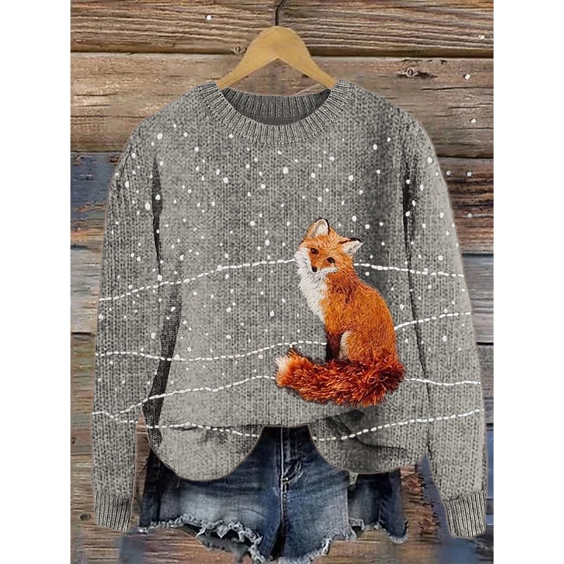 Women's Sweater Cute Casual Soft Geometric Ribbed Crew Neck Knitted Print Long Sleeve Regular Tops Knit Outdoor Daily Weekend Black Yellow Fall Winter4