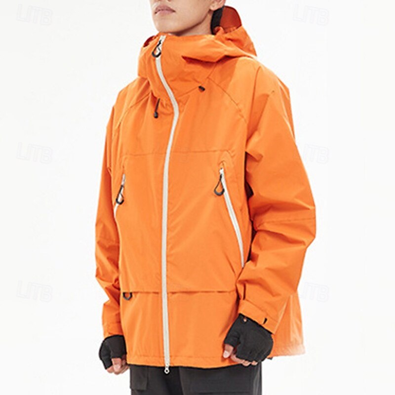 Men's Hiking Jacket Outdoor Waterproof Windproof Hiking Outfits Hiking Clothes Spring Autumn / Fall Top Camping / Hiking / Caving Running Solid Color Black Orange Green3