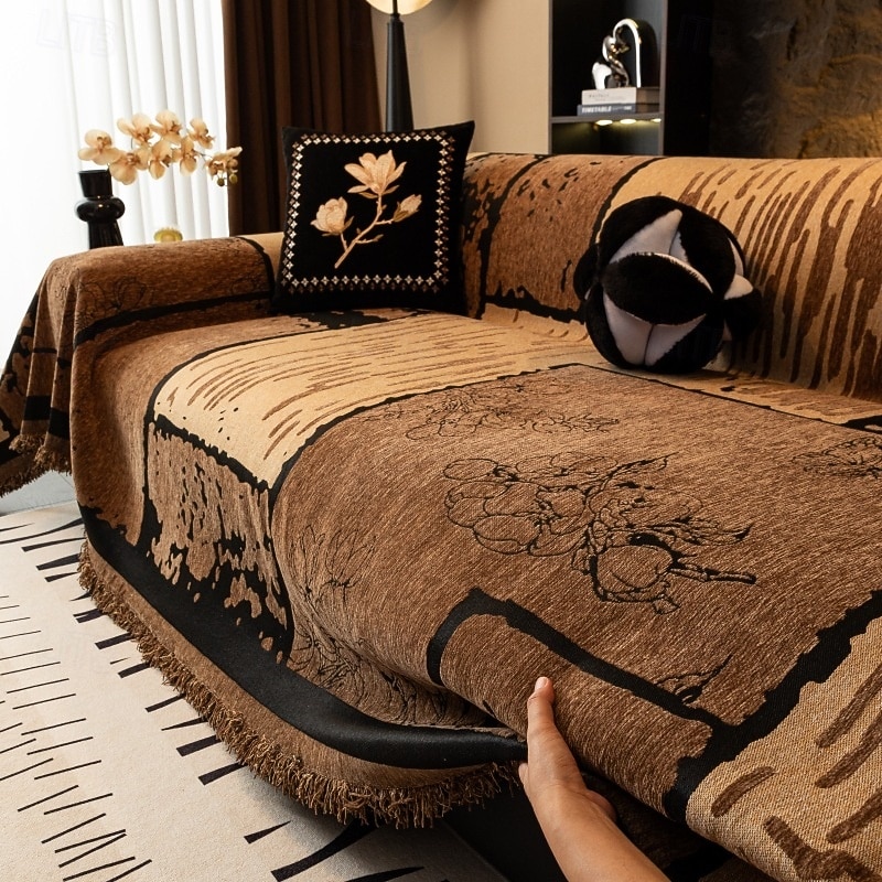 Vintage Chenille Anti-Scratch Sofa Protector Throw Couch Cover Pet Friendly4