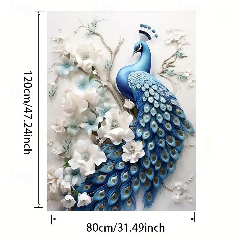 1 frameless modern peacock art poster canvas painting living room modern canvas poster bedroom and living room decoration3