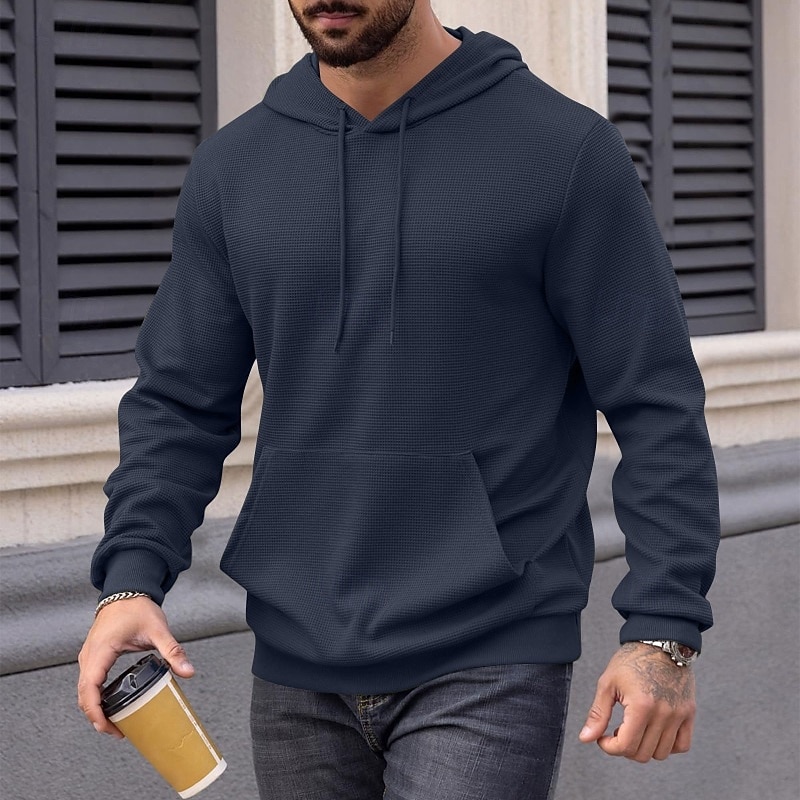 Men's Hoodie Pullover Hoodie Sweatshirt Pullover Black Army Green Navy Blue Gray Hooded Plain Zipper Pocket Sports & Outdoor Casual Daily Streetwear Cool Sportswear Spring &  Fall Clothing Apparel4