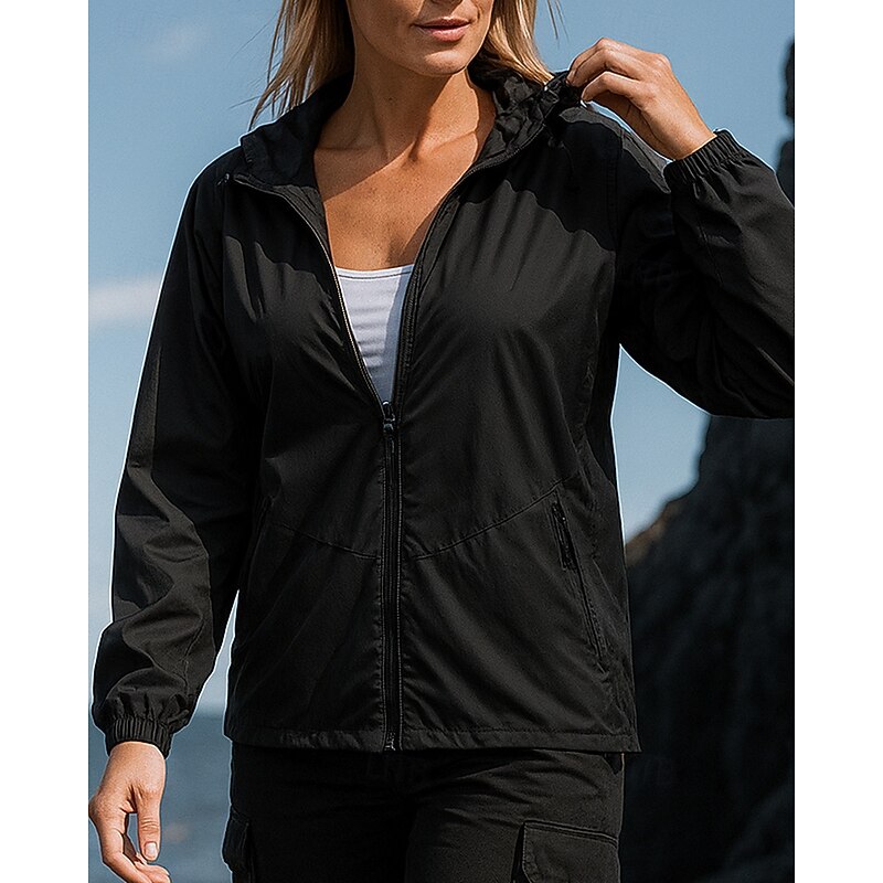 Women's Softshell Jacket Hiking Jacket Hardshell Jacket Outdoor Waterproof Windproof Hiking Outfits Hiking Clothes Spring Autumn / Fall Top Camping / Hiking / Caving Running Solid Color Black Red Blue4