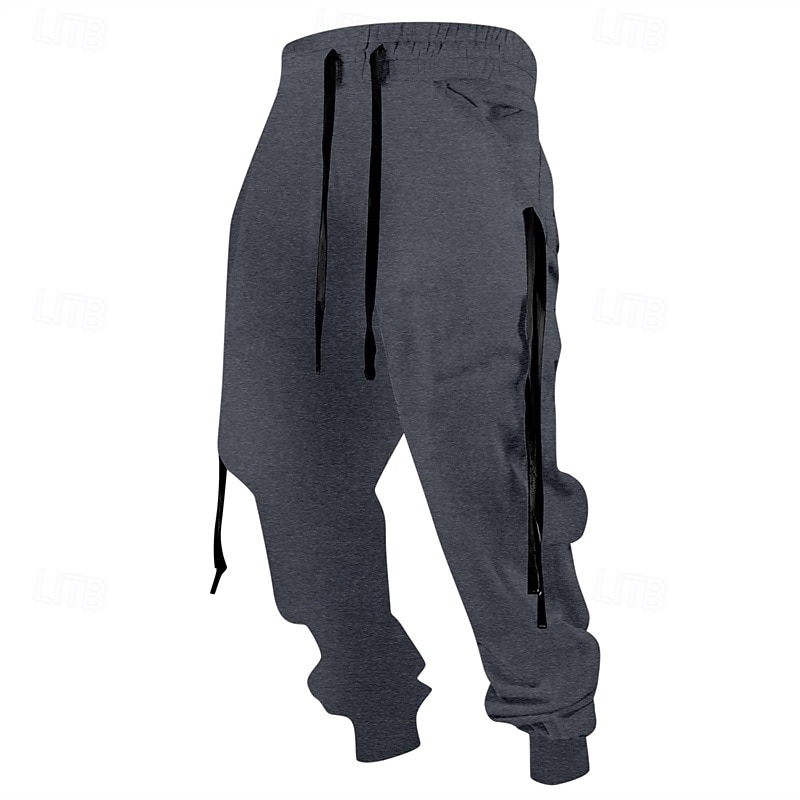 Men's Sweatpants Joggers Trousers Pocket Elastic Waist Drawstring Plain Comfort Sports Outdoor Daily Fashion Casual Black Wine Micro-elastic